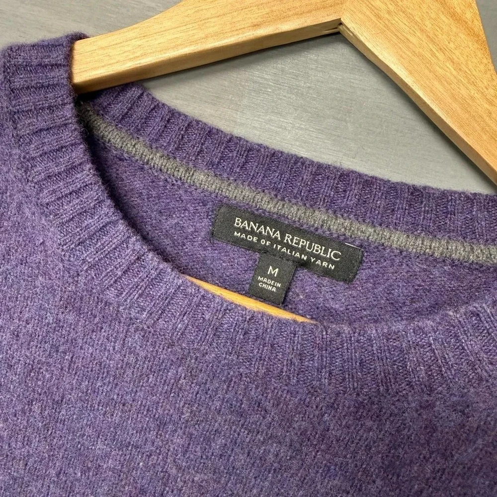 LOT OF 2 Banana‎ Republic 100% Merino Wool Italian Yarn Men's Sweater Medium